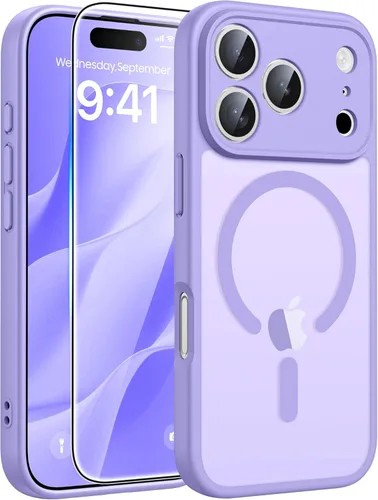 Miniatura 12 de FNTCASE Funda para iPhone 13 Pro: Fundas magnéticas translúcidas mate delgadas con protector de pantalla de vidrio templado