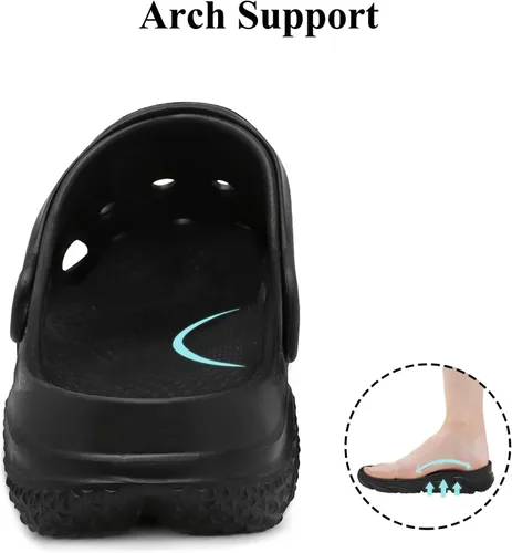 Miniatura 5 de Zuecos de jardín para hombres y mujeres con soporte de arco, sandalias deslizantes clásicas unisex para adultos para exteriores, playa, piscina