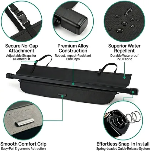 Miniatura 3 de Powerty Cubierta de Carga para Toyota RAV4 2013-2018, Cubierta Retráctil de Maletero, Cubierta de Privacidad, Repuesto para Accesorios Toyota RAV4