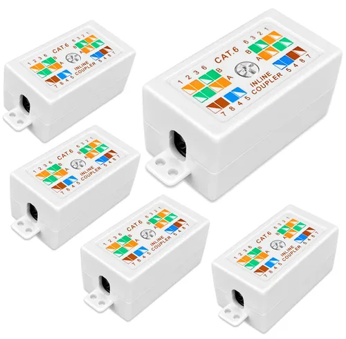 Miniatura 5 de Caja de conexiones Cat 6, paquete de 5 conectores de empalme Cat5e blindados, tipo perforado