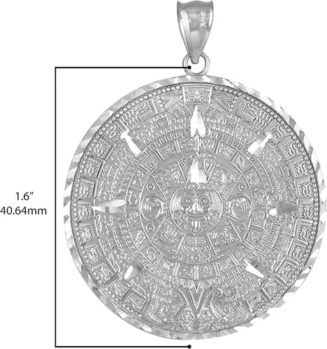Miniatura 4 de .925 Sterling Silver Round Aztec Mayan Calendar Charm Pendant - Choice of Pendant