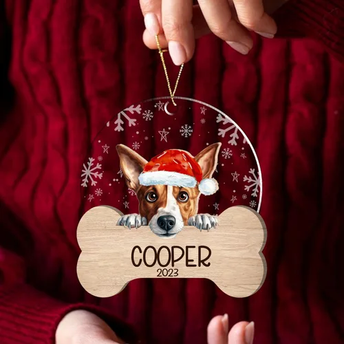 Miniatura 179 de Nazenti American Pit Bull Terrier Adorno de Navidad, adorno de perro fotográfico, adorno de perro personalizado, adornos de fotos de madera