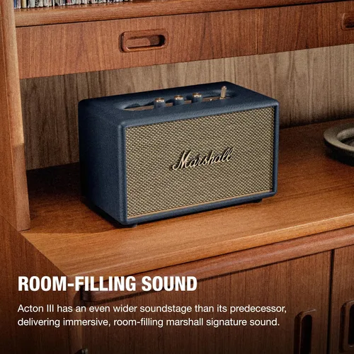 Miniatura 2 de Altavoz Marshall Acton III Bluetooth para el hogar - Sonido estéreo fuerte con controles de graves y agudos Alimentado por enchufe Entrada Azul