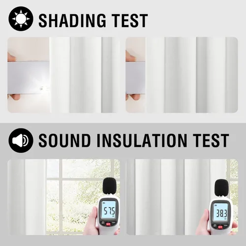Miniatura 31 de H.VERSAILTEX - Cortinas 100% opacas con aislamiento térmico, texturizadas, de lino, con bloqueo de calor y luz completa, p/sala de estar y Roble