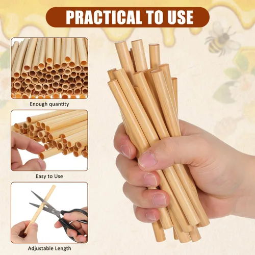 Miniatura 7 de Tubos Mason Bee Tubes Mason Bee House Tubes: 100 piezas de cartón de 6 pulgadas, suministros de repuesto de anidación para casas, hoteles