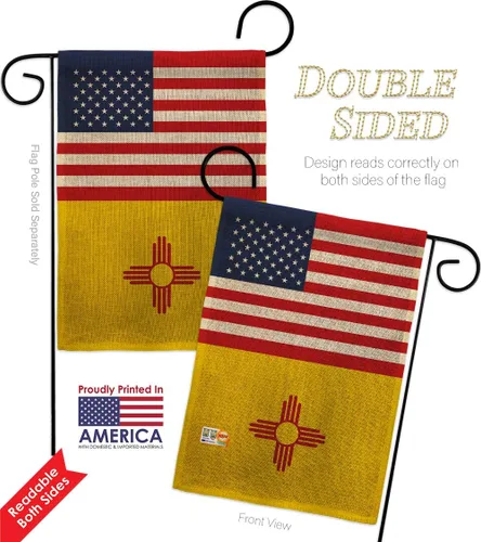 Miniatura 3 de US New Mexico Burlap Burlap Garden Flag Americana States USA American Territories Republic Small Decorative Gift Yard House Banner Double-Sided Made
