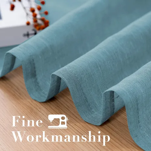 Miniatura 6 de Paneles elegantes de cortina de lino natural, cortinas de lino semitranslúcidas de eficiencia energética/paneles de cortina con ojales de níquel