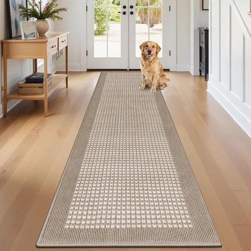 Miniatura 50 de Ileading Alfombra de pasillo de lavandería de 2 x 6 pies, antideslizante, con parte trasera de goma, lavable a máquina, alfombra gris