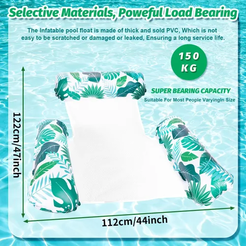 Miniatura 3 de 2 paquetes de flotadores inflables para piscina para adultos, sillas flotantes 4 en 1, accesorios inflables para piscina, fideos, juguetes