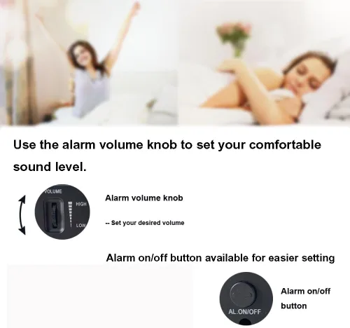 Miniatura 2 de Reloj despertador digital LED con adaptador USB, brillo y volumen ajustables, función de repetición, puerto USB, fácil de configurar