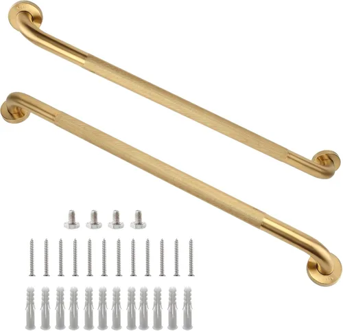 Miniatura 18 de Barra de agarre para ducha, paquete de 2 barras de agarre de baño gris de 12 pulgadas, barras de agarre antideslizantes de acero inoxidable 304
