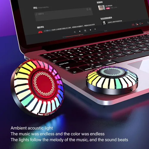 Miniatura 8 de Luces interiores para automóvil, 2 lámparas magnéticas de ritmo RGB, 32 bits que cambian de color, control de aplicación, luz de ritmo LED de música