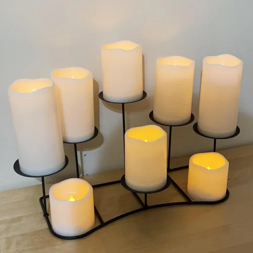 Miniatura 6 de Vela de pilar de 5 pulgadas para exteriores, funciona con pilas, impermeables, sin llama, parpadeantes, con temporizador, pilares eléctricos falsos