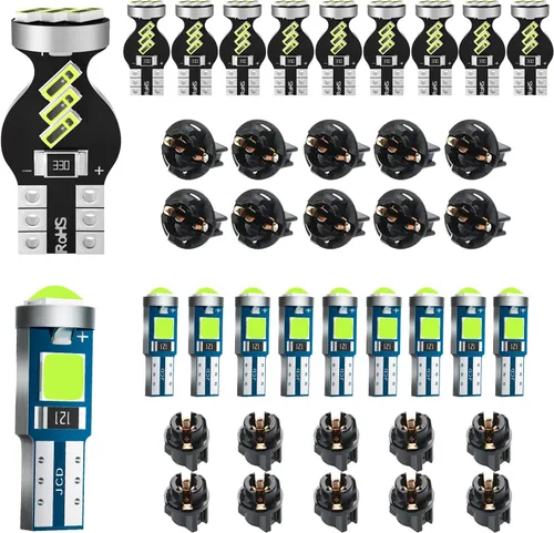 Miniatura 8 de Antline Bombilla LED T5 37 74 73 2723 2721 194 T10 168 2825 W5W amarillo ámbar, superbrillante PC74 PC37 PC168 PC194 Reemplazo LED para cúpula