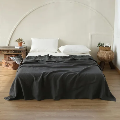 Miniatura 15 de Simple&Opulence Sábana encimera de lino francés, 100% lino natural con lavado a la piedra tamaño Queen (90 x 102 pulgadas), ultra suave, Óxido básico