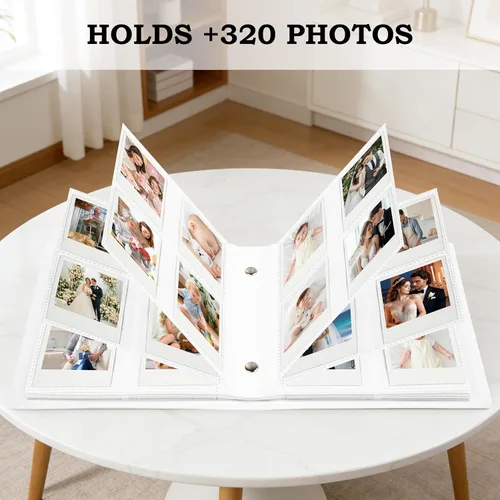 Miniatura 5 de Álbum de fotos de 256 bolsillos para cámara Polaroid Go Everything Box y película instantánea, álbum de fotos Polaroid Go (blanco)