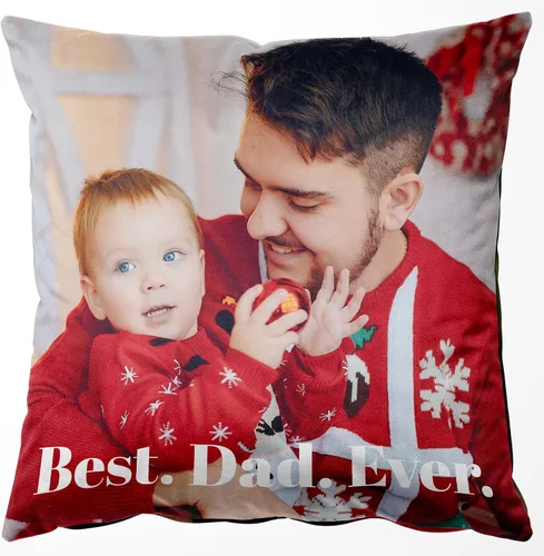 Miniatura 12 de Easycosy Funda de almohada de terciopelo personalizada, 12 x 12 pulgadas, foto y texto personalizados, dos lados, regalo del día del padre