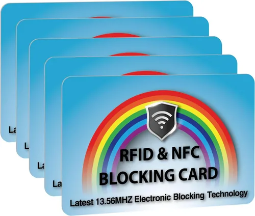 Miniatura 21 de SaiTech IT Paquete de 5 Tarjetas de Bloqueo RFID, Una Tarjeta Protege Toda la Billetera y Cartera, Protector de Tarjetas de Débito y Crédito