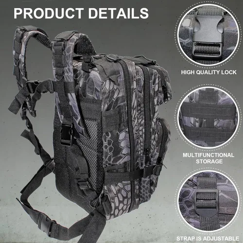 Miniatura 4 de Mochila ligera para aparejos de pesca, resistente al agua, soporte para caña de pescar todo en uno y almacenamiento de equipo Negro