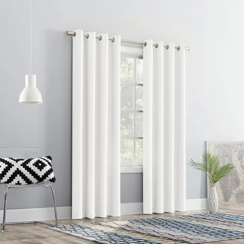 Miniatura 6 de Sun Zero Nolita - Juego de 2 paneles de cortinas opacas con ojales, 54 x 63 pulgadas, color blanco