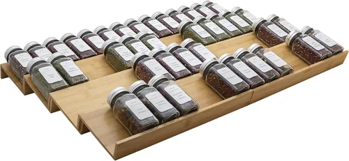 Miniatura 11 de Organizador de cajones de bambú para especias, juego de 8 piezas, 8 pulgadas o 16 pulgadas de ancho