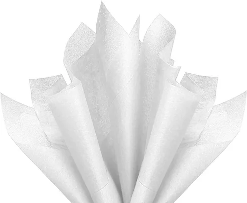 Miniatura 2 de Papel de seda blanco, 100 hojas, papel de regalo reciclable de 15 x 20 pulgadas para bodas, cumpleaños, manualidades, bricolaje y embalaje festivo