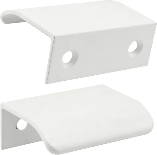 Miniatura 41 de Tiradores negros de 1.38 pulgadas para gabinete, 10 unidades, espacio entre agujeros de 0.63 pulgadas, tiradores de borde de aleación de aluminio
