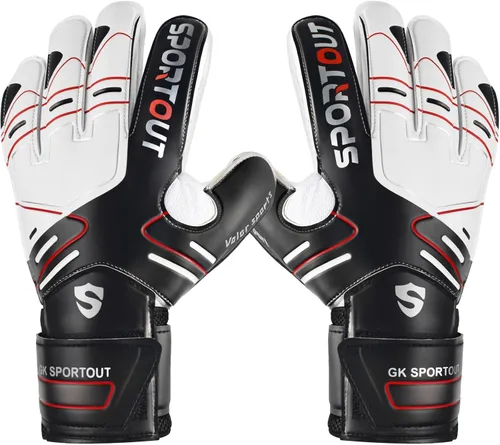 Miniatura 21 de Sportout Guantes de portero para jóvenes y adultos, agarre fuerte para las paradas más difíciles, con protección en los dedos y látex de 4+3MM