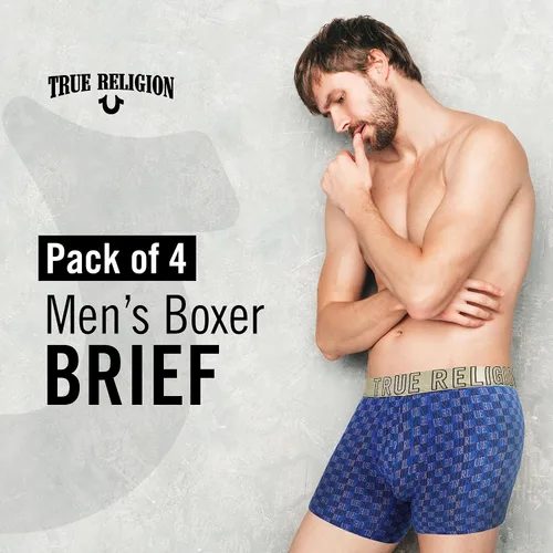Miniatura 3 de True Religion Calzoncillos tipo bóxer de algodón elástico para hombre, paquete de 4