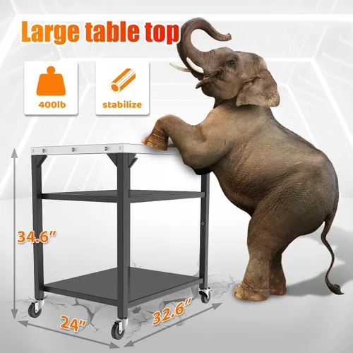 Miniatura 3 de Mesa de Parrilla Plegable para Interior Portátil Compatible con Parrilla de Madera al Aire Libre Ninja (Serie OG701 OG850 OG951), Espacio Grande