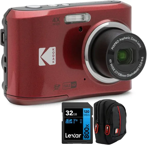 Miniatura 10 de Kodak FZ45BK PIXPRO FZ45 - Cámara digital de 16 MP, paquete negro con tarjeta de memoria Lexar 32GB de alto rendimiento 800x UHS-I SDHC + funda