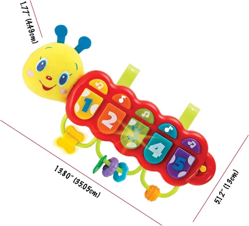 Miniatura 6 de KiddoLab Paquete Play & Learn: juguete de cuna de oruga iluminado de Lira y peluche melódico de mono - Atractivos amigos musicales para tu pequeño.