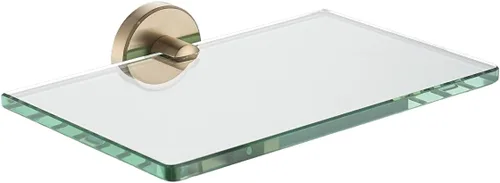 Miniatura 21 de JQK Estantería de baño de vidrio bronce, estante con toallero de 15 pulgadas de vidrio templado, almacenamiento para ducha de 16 por 5 pulgadas