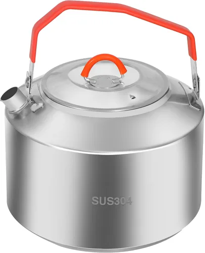 Miniatura 10 de REDCAMP Mini hervidor de agua al aire libre de 0.8L, olla de agua de aluminio con bolsa de transporte, caldera de té ligera compacta