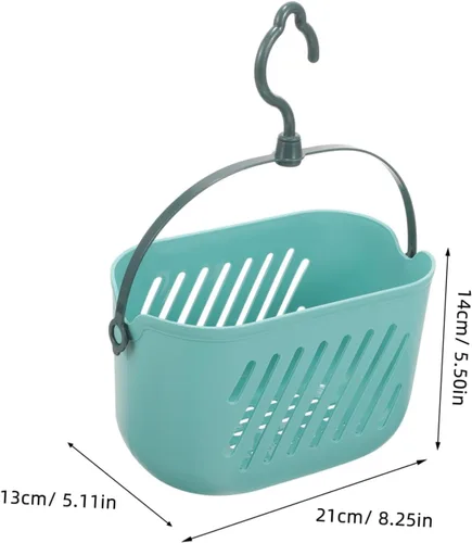 Miniatura 5 de Ipetboom Cesta de ducha colgante para ducha, cesta de plástico portátil, organizador de cocina, cesta de almacenamiento con gancho para el hogar