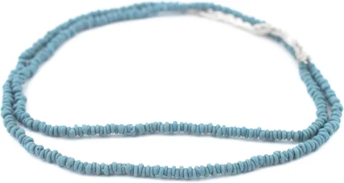 Miniatura 3 de TheBeadChest - Cuentas Heishi de cristal azul turquesa de 0.156 pulgadas, hebra de cuentas espaciadoras de Java indonesio de 24 pulgadas