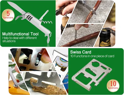 Miniatura 2 de Kit de primeros auxilios para lancha con herramientas de supervivencia, 123 piezas impermeables de emergencia con hebillas, accesorios compactos