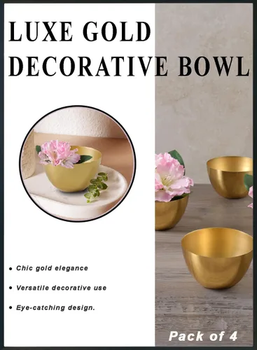 Miniatura 6 de Serene Spaces Living Cuenco de metal dorado ideal para bodas, fiestas, eventos, restaurantes, decoración del hogar (extra pequeño, paquete de 4)
