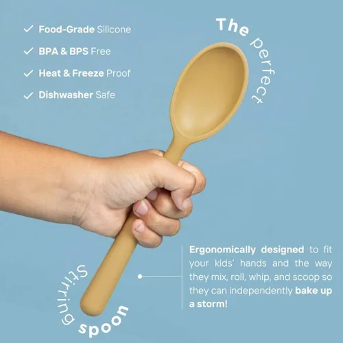 Miniatura 2 de Tampoco Real Kids - Conjunto de cocina y repostería – Herramientas de cocina Montessori para cocinar de verdad con utensilios de silicona aptos