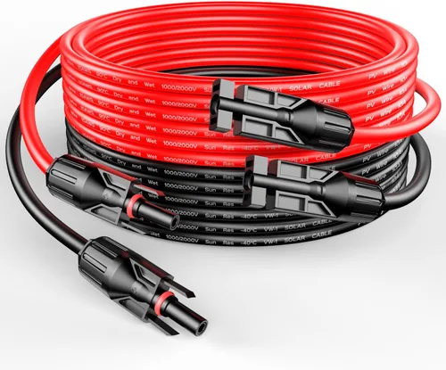 Miniatura 13 de RICH SOLAR Cable de extensión de panel solar negro de calibre 10, 10 AWG, 100 pies, color rojo + 100 pies, cable de extensión de panel solar