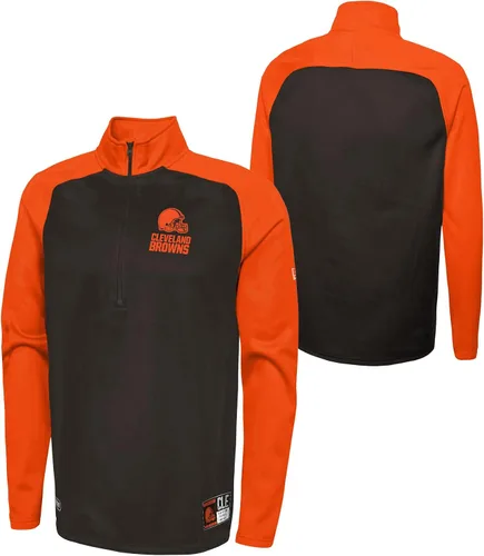 Miniatura 9 de New Era NFL Football Oline - Camiseta de manga larga con media cremallera para hombre