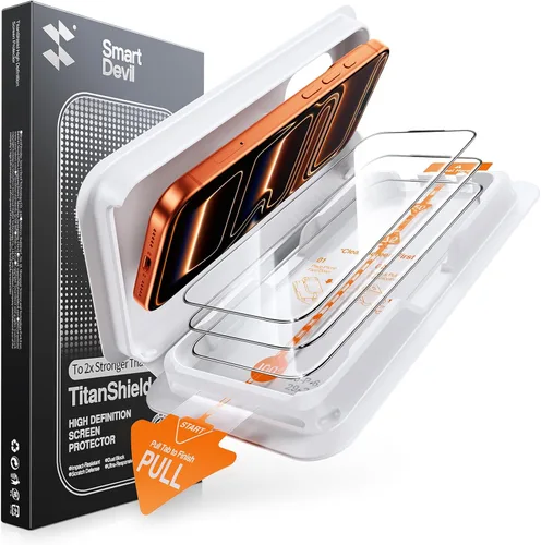 Miniatura 10 de SMARTDEVIL Paquete de 3 protectores de pantalla para iPhone 17, vidrio templado óptico transparente 9H, 2 veces resistencia a los impactos