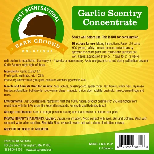 Miniatura 3 de Just Scentsational Bare Ground Solutions GAR-128 Barrera y repelente de ajo líquido natural, 128 onzas (1 galón)