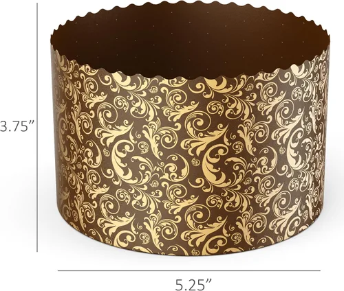 Miniatura 2 de Molde de papel para panettone premium mediano - 18 oz Molde desechable para panettone de 5 pulgadas 500 g - 12 unidades de formas para hornear paska