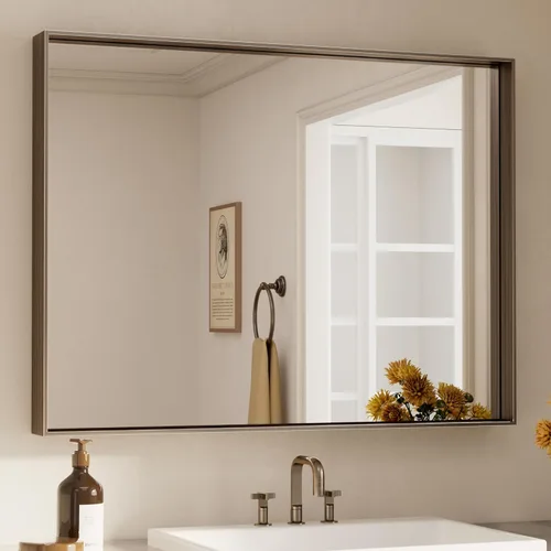 Miniatura 68 de Keonjinn - Espejo rectangular con marco negro para baño de 40 x 30 pulgadas, espejo de pared para sobre el lavabo, espejos de tocador de metal