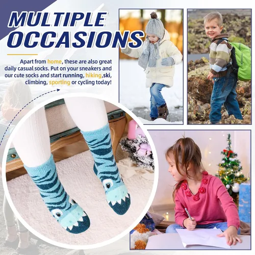 Miniatura 36 de Eocom 6 pares de calcetines de invierno cálidos de lana para niños y niñas
