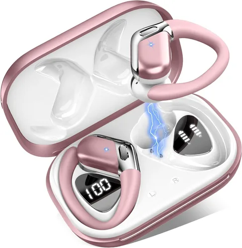 Miniatura 8 de Auriculares inalámbricos, Bluetooth 5.4 deportivos, sonido de graves profundos de 50 horas con 4 micrófonos ENC con cancelación de ruido, pantalla