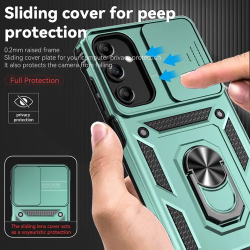 Miniatura 3 de Funda para Samsung Galaxy A15 5G con cubierta deslizante para cámara, protector de pantalla HD [grado militar de 16 pies probada en caídas], soporte