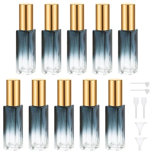 Miniatura 10 de Botellas de perfume Segbeauty para viaje, recargables, de 10 ml, contenedores de perfume de vidrio con embudo y pipeta, 5 unidades, 10