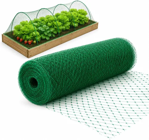 Red para pájaros para protección del jardín, red de malla verde reutilizable para fresas, arándanos, verduras, árboles frutales y camas de jardín